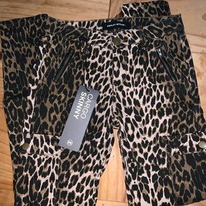 Ashley Mason Leopard Skinny Cargo Pants